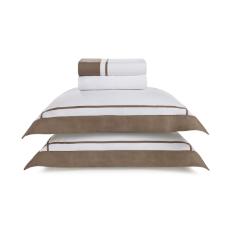 Jogo de cama em algod�o Trussardi Pazzi cetim 200 fios casal 220x260cm marrone