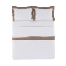 Jogo de cama em algod�o Trussardi Pazzi cetim 200 fios casal 220x260cm marrone