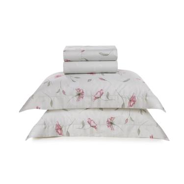 Jogo de cama em algod�o Trussardi Venus cetim 200 fios queen 240x260cm