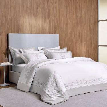 Jogo de Cama queen 300 Fios 100% algod�o Trussardi Salviati cor branca