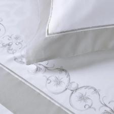 Jogo de Cama queen 300 Fios 100% algod�o Trussardi Salviati cor branca