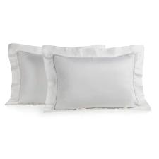 Jogo de Fronhas Trussardi Contessina 300 Fios Cetim de Bambu 50x70cm Branco e Rose: Delicadeza e Bem-Estar Superior