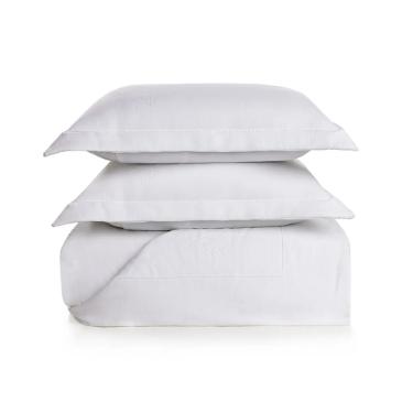 Colcha Portuguesa com Porta-Travesseiro King 100% Algod�o Trussardi Pitti 310x280cm Branco