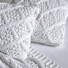 Almofada Tricot 100% Algod�o Trussardi Donato 40x40cm Branco