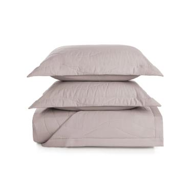 Colcha com Porta Travesseiros Queen Algod�o Eg�pcio Trussardi Novara 260x280cm Rose