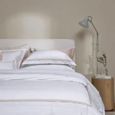 Jogo de Cama King 300 Fios Algod�o Eg�pcio Trussardi Vercelli Branco e Rose