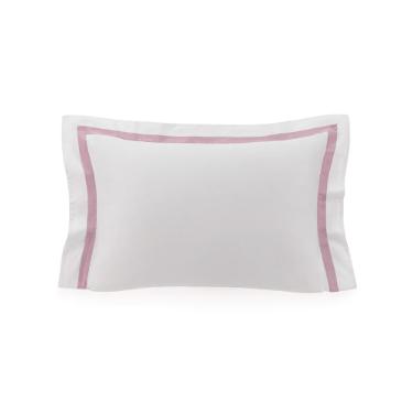 Fronha Trussardi Vercelli 50cmx70cm 100% Algod�o Branco e Rose
