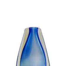 Vaso murano em vidro L'Hermitage Gota 13x7x22cm azul e laranja