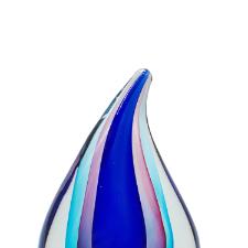 Vaso murano em vidro L'Hermitage Gota 10,5x6x18cm azul royal