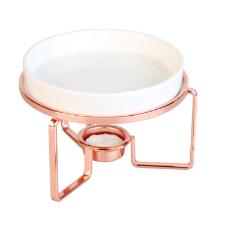 Rechaud para queijo brie com faca cer�mica e a�o inox Fracalanza 16x11,5cm rosa