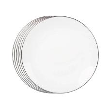 Jogo de pratos rasos em porcelana L'Hermitage Legacy Silver 27cm 6 pe�as branco