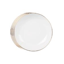 Jogo de pratos fundos em porcelana L'Hermitage Legacy Gold 20,5cm 6 pe�as branco