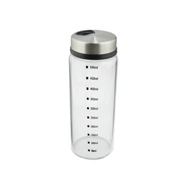 Porta condimento em vidro com Tampa em a�o inox Dynasty 500ml incolor
