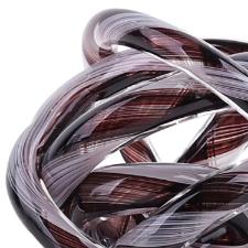 Vaso torcido em vidro L'Hermitage Murano 12x12cm preto