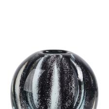 Vaso murano em vidro L'Hermitage Espiral 12,5x8,5x14cm azul turquesa