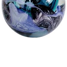 Vaso murano em vidro L'Hermitage Espiral 11x10,5cm azul turquesa