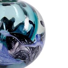 Vaso murano em vidro L'Hermitage Espiral 11x10,5cm azul turquesa