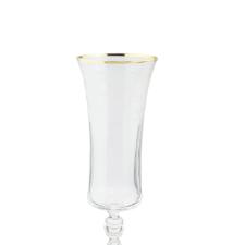 Jogo de ta�as champanhe cristal ecol�gico Bohemia Grace 190ml 6 pe�as gold rim