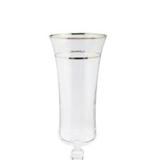 Jogo de ta�as champanhe cristal ecol�gico Bohemia Grace 190ml 6 pe�as prata rim