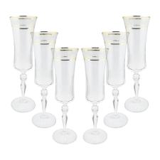 Jogo de ta�as champanhe cristal ecol�gico Bohemia Grace 190ml 6 pe�as ouro rim