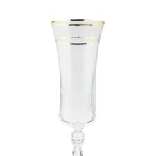 Jogo de ta�as champanhe cristal ecol�gico Bohemia Grace 190ml 6 pe�as ouro rim