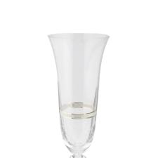 Jogo de ta�as champanhe cristal ecol�gico Bohemia Angela 190ml 6 pe�as prata rim