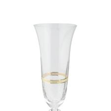 Jogo de ta�as champanhe cristal ecol�gico Bohemia Angela 190ml 6 pe�as ouro rim