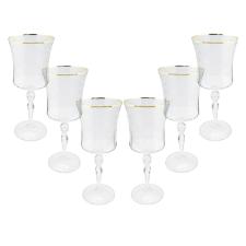 Jogo de ta�as para �gua cristal ecol�gico Bohemia Grace 300ml 6 pe�as ouro rim