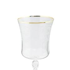 Jogo de ta�as para �gua cristal ecol�gico Bohemia Grace 300ml 6 pe�as ouro rim