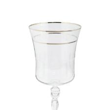 Jogo de ta�as para �gua cristal ecol�gico Bohemia Grace 300ml 6 pe�as prata rim