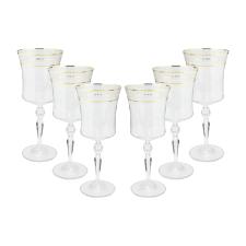 Jogo de ta�as para �gua Bohemia Grace em cristal 300ml 6 pe�as ouro rim