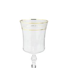 Jogo de ta�as para �gua Bohemia Grace em cristal 300ml 6 pe�as ouro rim