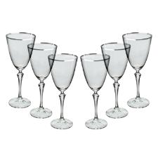 Jogo de ta�as para �gua Bohemia Elizabeth em cristal 350ml 6 pe�as prata rim