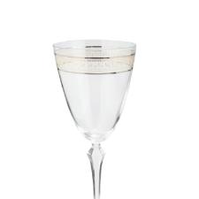 Jogo de Ta�as para �gua Bohemia Brocade Decorada Cristal Ecol�gico 350ml 6 pe�as