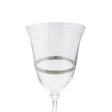 Jogo de ta�as para �gua cristal ecol�gico Bohemia Angela 350ml 6 pe�as prata rim