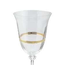 Jogo de ta�as para �gua Bohemia Angela 6 pe�as Cristal Ecol�gico 350ml, com friso ouro, luxo para mesa