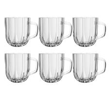 Jogo de canecas em cristal ecol�gico L'Hermitage Refinatto 280ml 6 pe�as