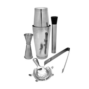 Jogo de coqueteleira em inox Fracalanza Boston 550ml 5 Pe�as