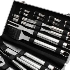 Jogo de Churrasco Fracalanza Gourmet A�o Inox com Maleta Alum�nio 19 Pe�as