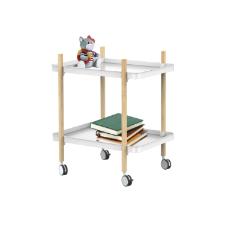 Carrinho organizador multiuso com 2 prateleiras Hudson Home Atenas branco