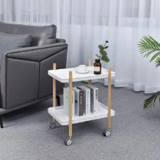 Carrinho organizador multiuso com 2 prateleiras Hudson Home Atenas branco