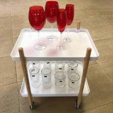 Carrinho organizador multiuso com 2 prateleiras Hudson Home Atenas branco