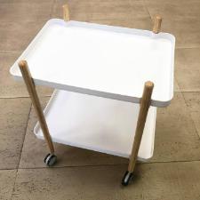 Carrinho organizador multiuso com 2 prateleiras Hudson Home Atenas branco