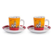 Jogo de x�caras com pires Egan Le Casette 100ml 2 pe�as vermelho e laranja