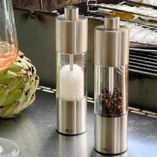 Moedor de pimenta e sal em inox e acr�lico AdHoc Classic 18cm prata