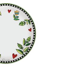 Jogo de pratos em porcelana Egan Cocorido 27cm 6 pe�as verde
