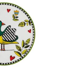 Jogo de pratos em porcelana Egan Cocorido 19cm 6 pe�as verde