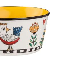 Bowl em new bone china Egan Cocorico 460ml amarelo