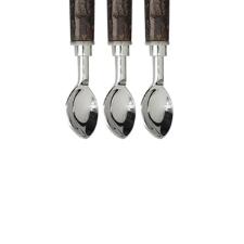 Jogo de Colheres para Ch� Fracalanza Arvoredo A�o Inox Cabo Madeira 6 Pe�as