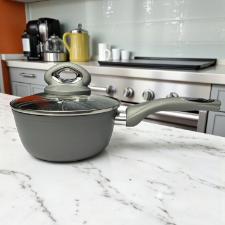Panela em alum�nio e tampa Bialetti Petravera Plus 16cm cinza